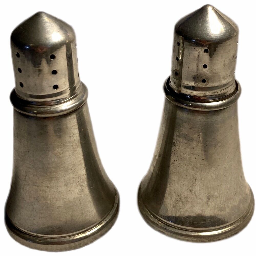 Vintage Revere Pewter Salt Pepper Shakers 1950s Mid Century Modern MCM